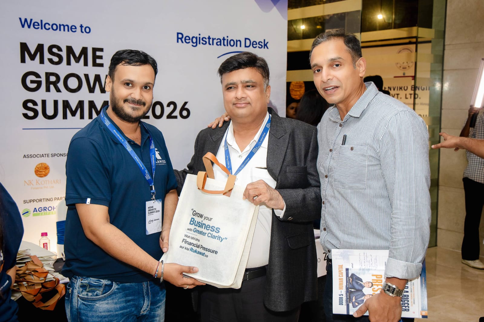 Industrial promoters at the MSME Growth Summit registration desk