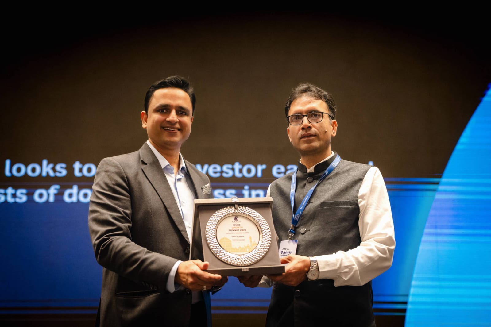 Chief guest honoured on stage at MSME Growth Summit 2026