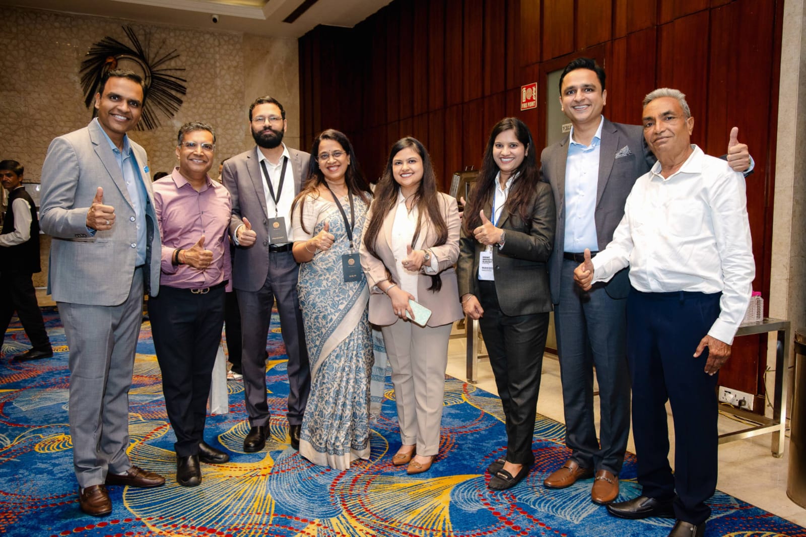 Founders and guests giving thumbs up at MSME Growth Summit 2026